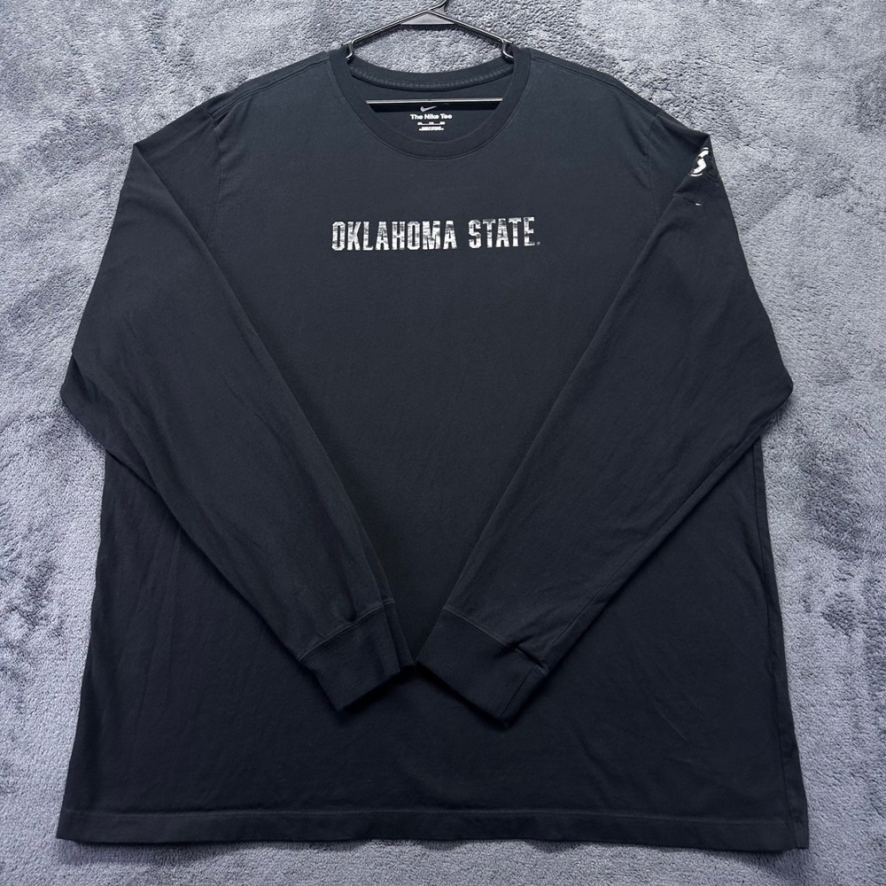 Nike Oklahoma State Long Sleeve T-Shirt Mens XXL Black Cotton Graphic Crew Neck